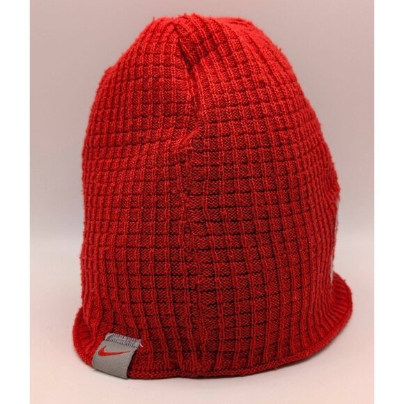 The Ohio State Buckeyes Nike Beanie Winter Waffle Knit Ski Hat One Size OSFM Red - Picture 3 of 4